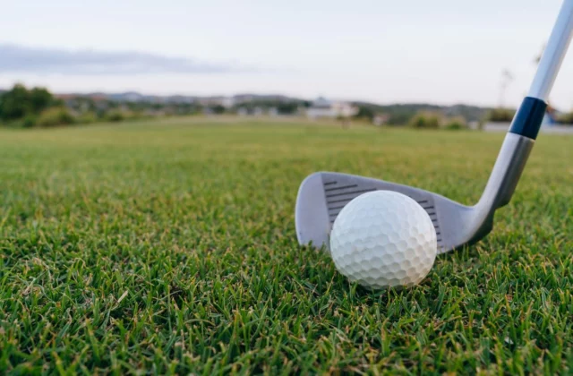 Ball and club at the moment of impact