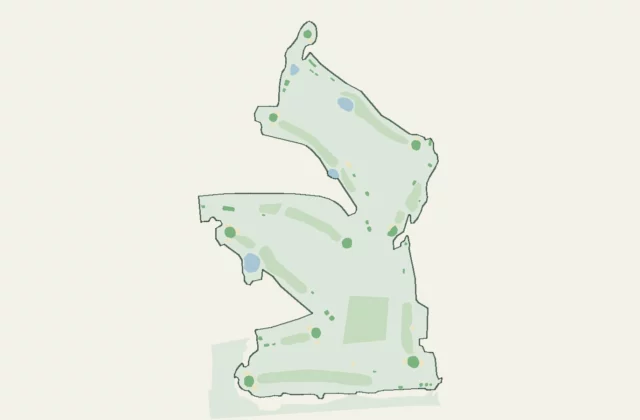 Plan de Club de Golf de Valcourt d’après les relevés d’OpenStreetMap (licence ODbL).