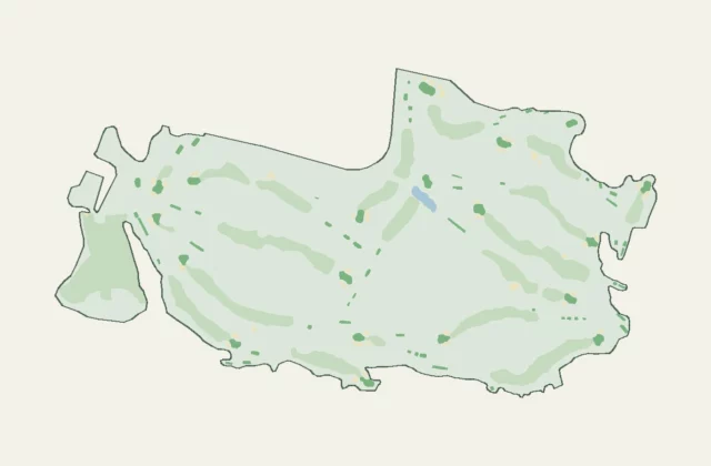 Plan de Club de golf Lac-Saint-Jean d’après les relevés d’OpenStreetMap (licence ODbL).