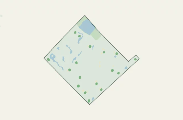 Plan de Club de golf l’Albatros d’après les relevés d’OpenStreetMap (licence ODbL).