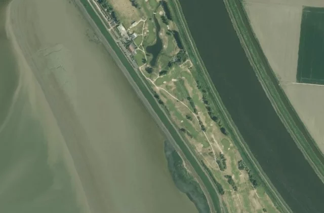 Golfvereniging Reymerswael vanuit de lucht. Luchtfoto PDOK / Kadaster, licence ouverte.