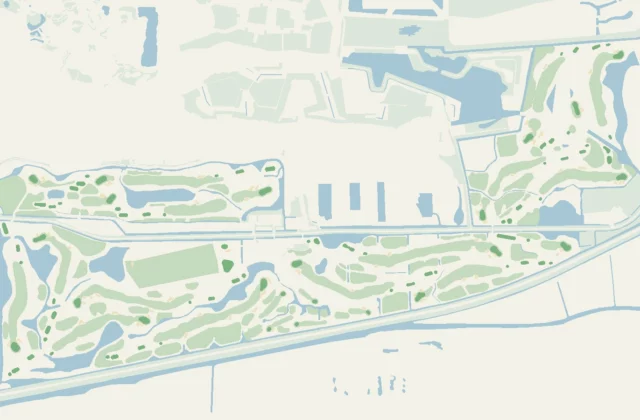 Layout of Leeuwarder Golfclub De Groene Ster from OpenStreetMap survey data (ODbL licence).