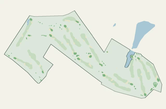 Layout of Little Aston Golf Club from OpenStreetMap survey data (ODbL licence).