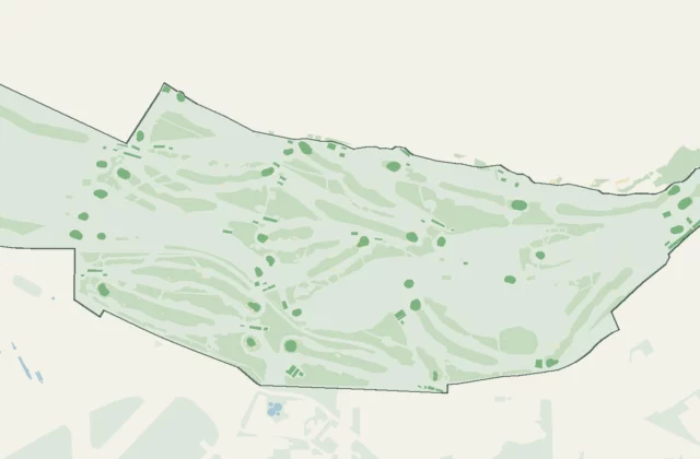 Layout of Moray Golf Club from OpenStreetMap survey data (ODbL licence).