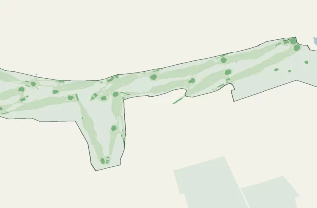 Layout of Nairn Golf Club from OpenStreetMap survey data (ODbL licence).