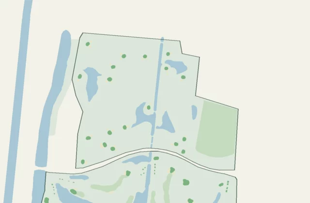 Layout of Bayou Oaks at City Park — North Course from OpenStreetMap survey data (ODbL licence).