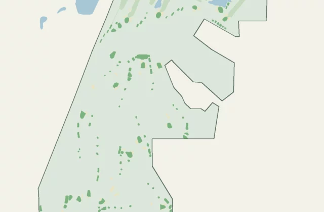 Layout of Olympia Fields Country Club — North Course from OpenStreetMap survey data (ODbL licence).