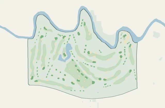 Layout of River Oaks Country Club from OpenStreetMap survey data (ODbL licence).