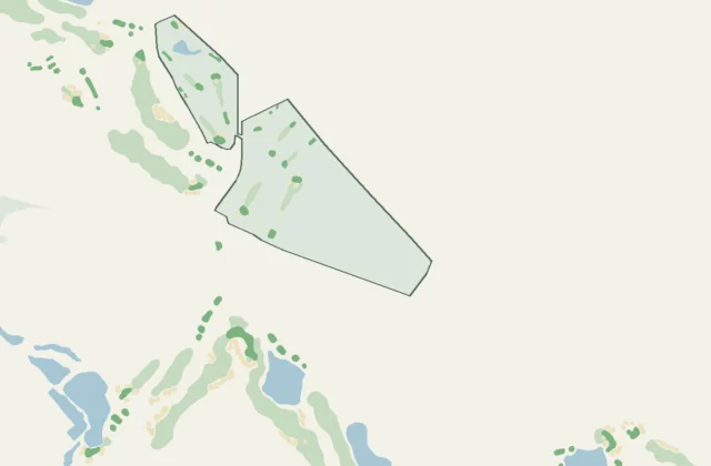 Layout of The Marshes Golf Club from OpenStreetMap survey data (ODbL licence).