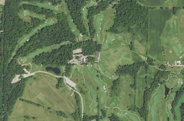 University Ridge Golf Course from the air. Aerial imagery USGS, domaine public.