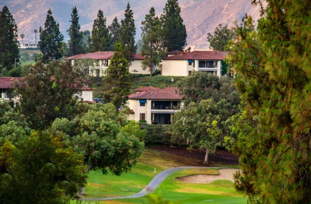 Golf resort backed by the mountains