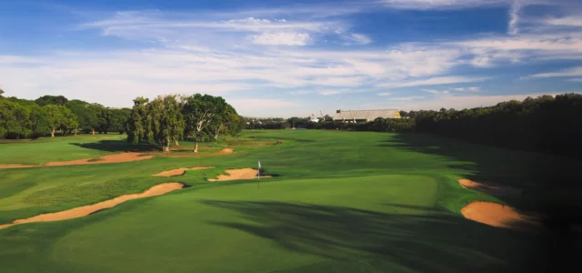 Golf course at sunrise
