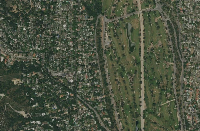 Brookside Golf Club from the air. Aerial imagery USGS, domaine public.