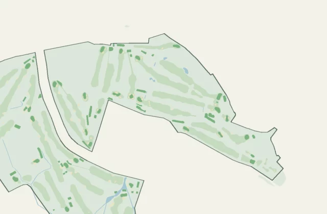 Layout of Chorlton-cum-Hardy Golf Club from OpenStreetMap survey data (ODbL licence).