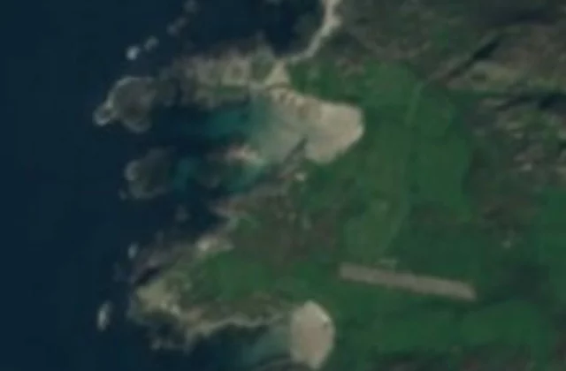 Colonsay Golf Club from space. Sentinel-2 cloudless 2016 by EOX IT Services GmbH (contains modified Copernicus Sentinel data), CC BY 4.0.
