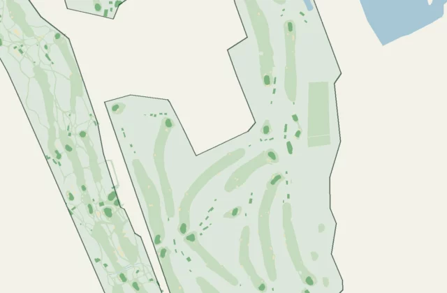 Layout of Dundonald Links from OpenStreetMap survey data (ODbL licence).