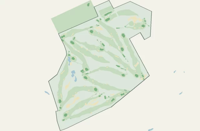 Layout of Ganton Golf Club from OpenStreetMap survey data (ODbL licence).