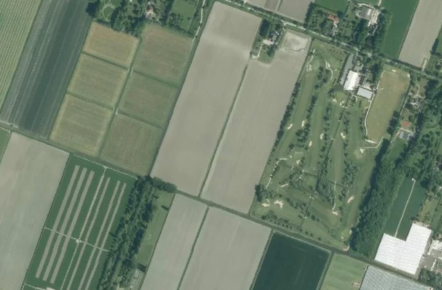 Kavel II Beemster vanuit de lucht. Luchtfoto PDOK / Kadaster, licence ouverte.