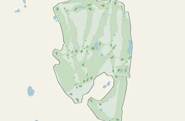 Layout of Lambourne Golf Club from OpenStreetMap survey data (ODbL licence).