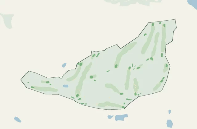 Layout of Newbury & Crookham Golf Club from OpenStreetMap survey data (ODbL licence).