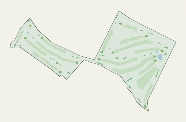 Layout of The West Berkshire Golf Club from OpenStreetMap survey data (ODbL licence).
